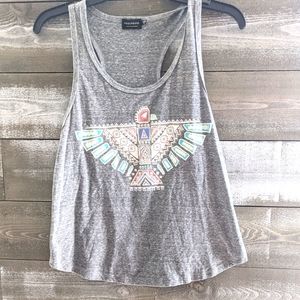 Poolhouse Gray Native Inspired Tank Top Size Small